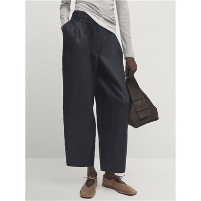 Pantalón doble pinza 100% lino