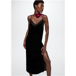 Vestido lencero encaje -  Mujer | MANGO OUTLET España