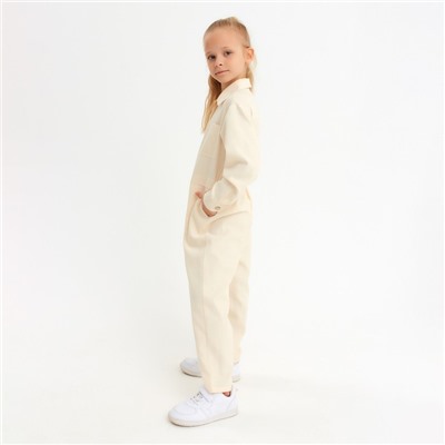 Комбинезон для девочки MINAKU: Casual collection KIDS цвет бежевый, рост 128