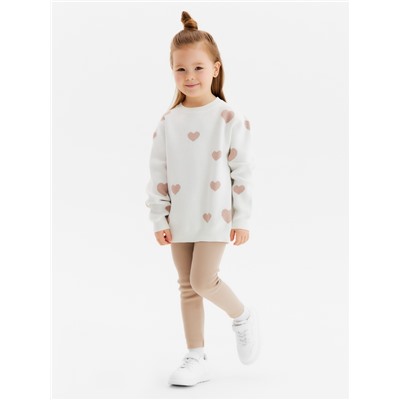 Джемпер детский KAFTAN Love, размер 34 (122-128 см), бежевый