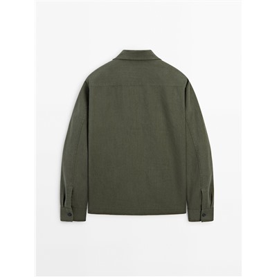 Sobrecamisa 100% lino bolsillos