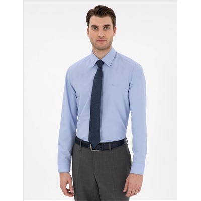 Blue Slim Fit Basic рубашка основная рубашка