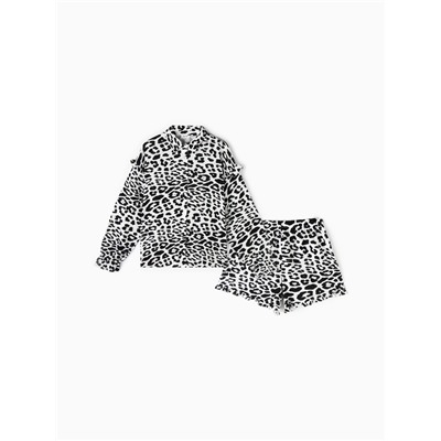 Комплект домашний женский (рубашка, шорты) KAFTAN «Муслин: leopard» размер 44-46