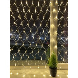 Нарушена упаковка.   Гирлянда LED Сеть (1,2х1,5м.) теплый свет, 24V, IP44 Эра  (ENOS-01B) Б0041909
