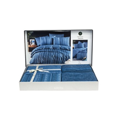 Постельное белье Karven (300 tc) премиум сатин евро N359 TALYA Blue