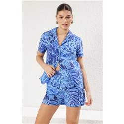 Синий узорчатый плетение с низким уровнем upper set twoss25au00016