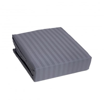 Простынь Карвен Stripe Satin на резинке+наволочки 160*200 +33см/ 50*70(2)+5см сатин lila/сиреневый (Акция)