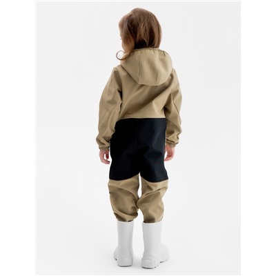 Комбинезон демисезонный для девочек MINAKU из Softshell на флисе, непромокаемый, хаки, рост 128 см