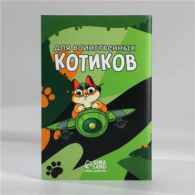Блокнот с раскраской А6 и шариковая экоручка «Кот»