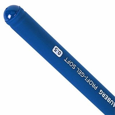Ручка гелевая BRAUBERG "Profi-Gel SOFT", СИНЯЯ, линия письма 0,4 мм, стандартный наконечник 0,5 мм, прорезиненный корпус SOFT-TOUCH, 144130
