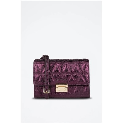 Bandolera de piel caprina - Violeta