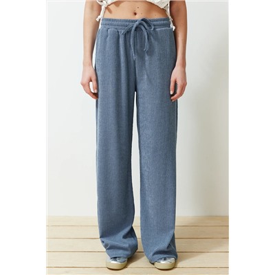 Premium Indigo Wide Geats Гибкие вязаные штаны Twoss24pl00054