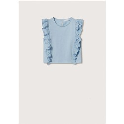 Camiseta algodón volantes -  Niña | MANGO OUTLET España