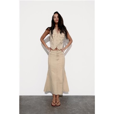 FADED-EFFECT LONG SKIRT