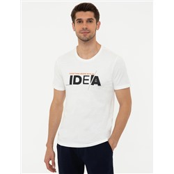 Белый Slim Fit Bike Yaka T -For