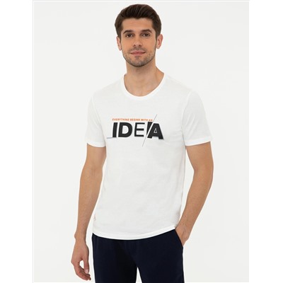 Белый Slim Fit Bike Yaka T -For