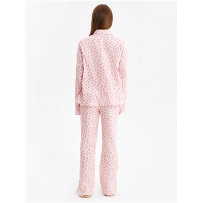 Комплект домашний женский (рубашка, брюки) KAFTAN «Муслин: pink leopard» размер 44-46, розовый