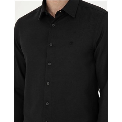 Black Slim Fit рубашка с длинным рукавом Amelor