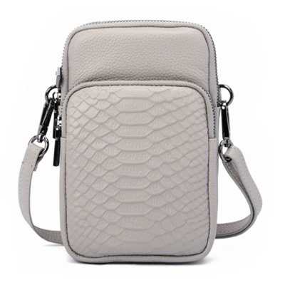 Кожаная сумка для телефона 6562 L GREY