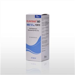 KLAVUNAT BID 400/57 mg 100 ml oral süspansiyon (амоксиклав)