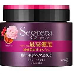 KAO Высококонцентрированная маска "Segreta" для безжизненных, сухих, тонких и ломких волос "Объём и увлажнение" 180 г / 24