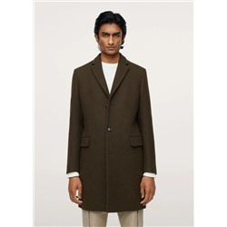 Abrigo largo lana reciclada -  Hombre | MANGO OUTLET España