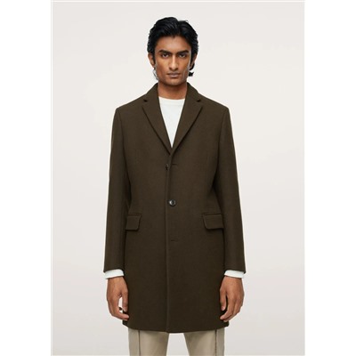 Abrigo largo lana reciclada -  Hombre | MANGO OUTLET España
