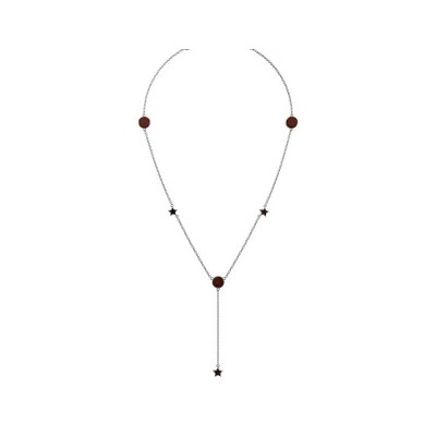 Колье серебряное с янтарём N10010RV