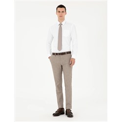 Бежевый бывший. Тканевые штаны Slim Fit