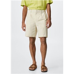 Bermudas algodón pinzas -  Hombre | MANGO OUTLET España
