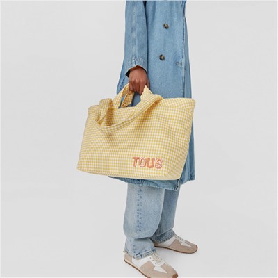 Bolso capazo Tous Carol Vichy - algodón - amarillo
