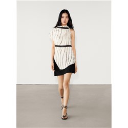 Top estampado rayas escote asimétrico