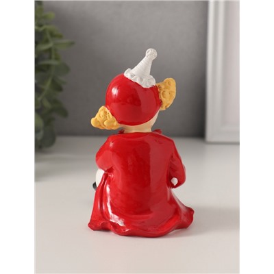 Фигурка «Клоун застенчивый», полистоун, бело-красный, 9.5×7×11 см
