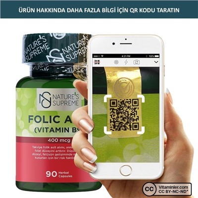 Nature's Supreme Folic Acid 400 мкг 90 капсул