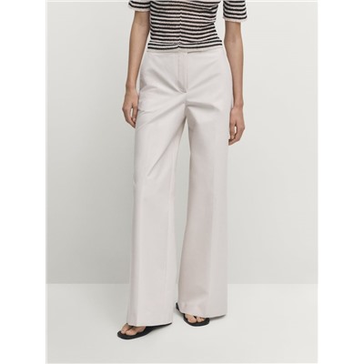 Pantalón ancho mezcla algodón