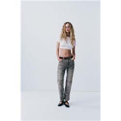 JEANS TRF RECTOS ROTOS TIRO MEDIO