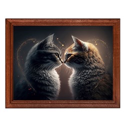 POSG-0297 Постер в рамке 23x17см Влюблённые кошки
