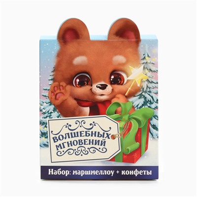УЦЕНКА Набор маршмеллоу + конфеты в коробке "Медведь"