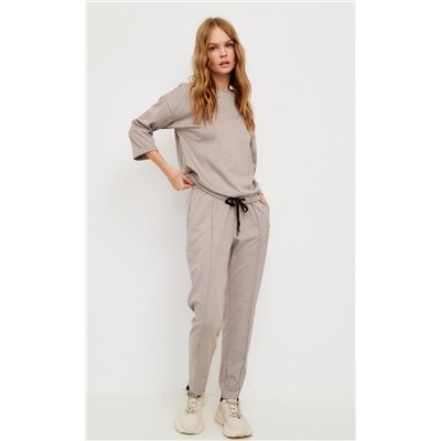 Брюки женские на резинке F212-0820 бежевые