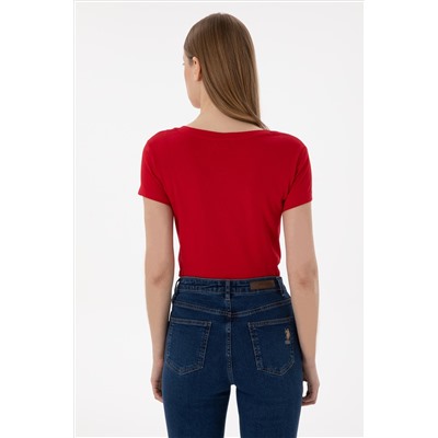 Женщина Red Basic T -Fish Surprise Discount в корзине