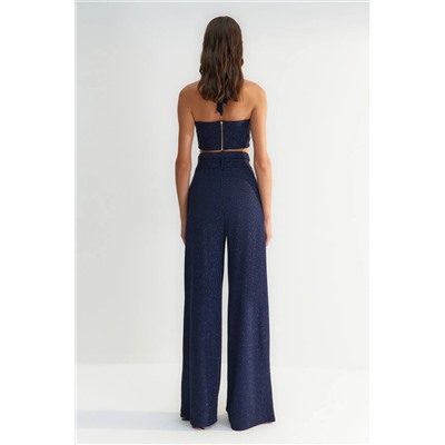 X Zeynep Tosun Navy Belled Silveli вязание брюки tclss23pl00002