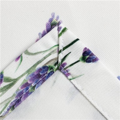 Дорожка на стол Этель Lavender 30×70 см, 100% хлопок, саржа 190 г/м², белая