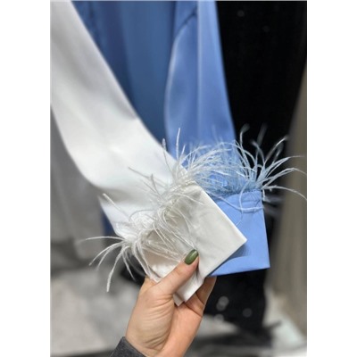 Женственные рубашки атлас с перьями💍 23.02.