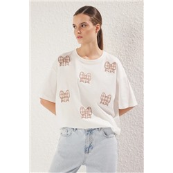 Ekru Blice и Plaid Подробный негабаритный/широкий вязание плесени Twoss25ts00130