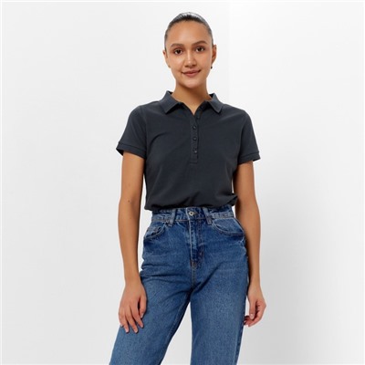 Футболка (поло) женская MINAKU REGULAR FIT: цвет графит, р-р 46