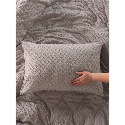 Постельное бельё LoveLife Tufting 1,5сп "Квадрат" 143*215см,150*230см,50*70см-2шт, цвет серый, 110 г/м2
