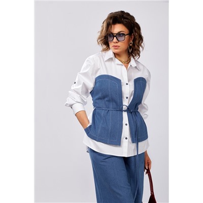 Lady Secret 2992 белый+синий, Брюки, Блуза