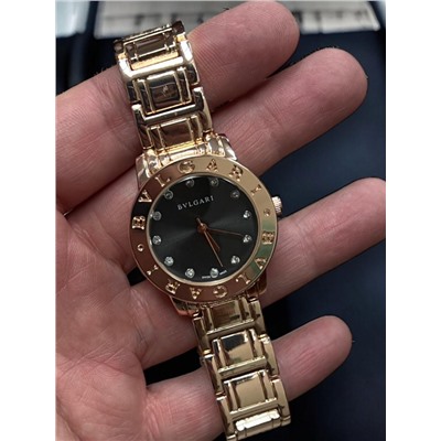 Часы женские на стальном браслете BVLGARI диаметр 3 см Ч5
