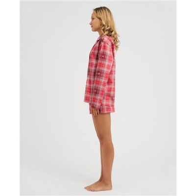 Пижама (рубашка, шорты) женская KAFTAN Red, размер 48-50