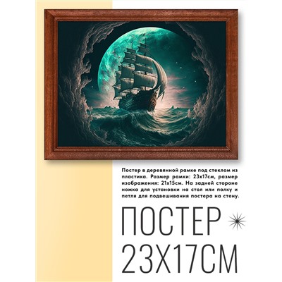 POSG-0256 Постер в рамке 23x17см Парусник